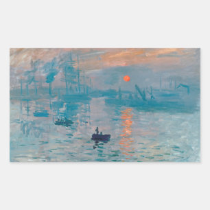 Claude Monet Impression Sunrise French Rectangular Sticker