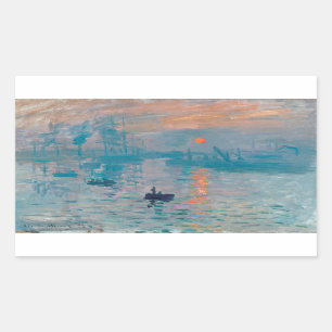 Claude Monet Impression Sunrise French Rectangular Sticker