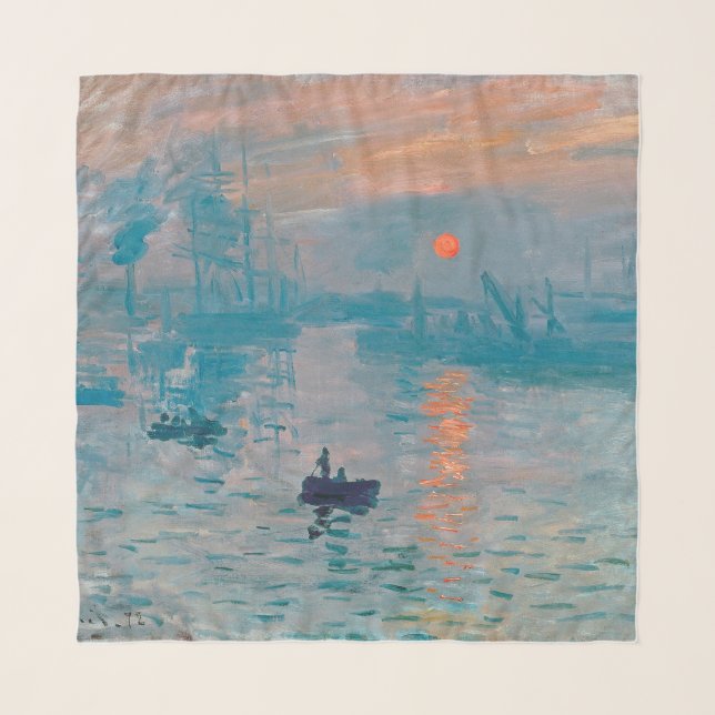 Claude Monet Impression Sunrise French Scarf (Front)