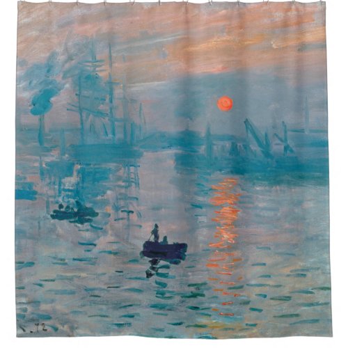 Claude Monet Impression Sunrise French Shower Curtain