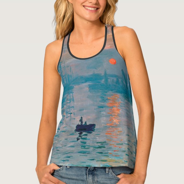 Claude Monet Impression Sunrise French Tank Top (Front)