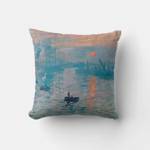 Claude Monet Impression Sunrise French Throw Pillow