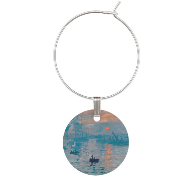Claude Monet Impression Sunrise French Wine Charm (Front)