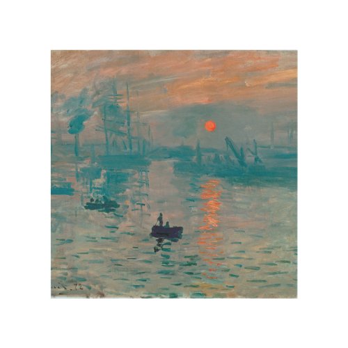 Claude Monet Impression Sunrise French Wood Wall Art