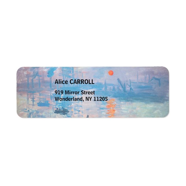 Claude Monet - Impression, Sunrise Label (Front)