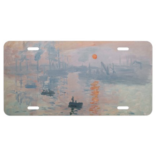 Claude Monet _ Impression Sunrise License Plate
