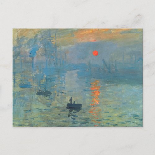 Claude Monet Impression Sunrise Postcard