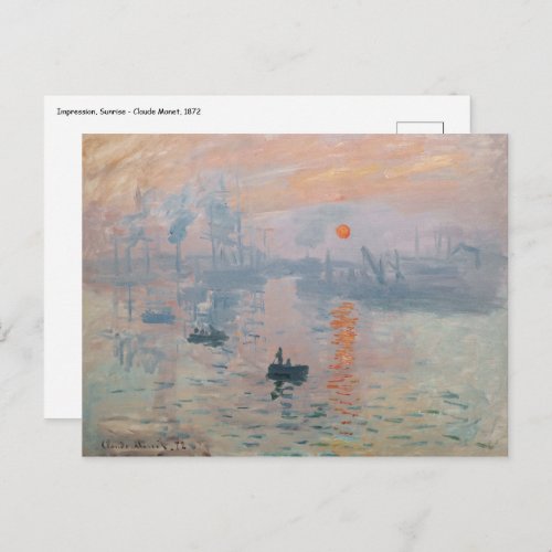 Claude Monet _ Impression Sunrise Postcard
