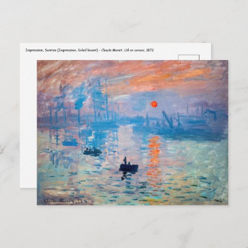 Claude Monet _ Impression Sunrise Postcard