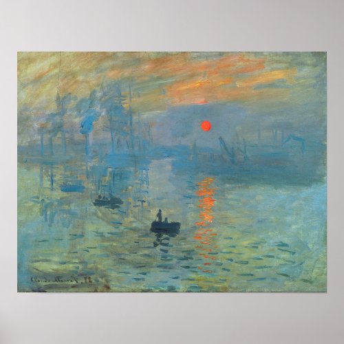 Claude Monet Impression Sunrise Poster