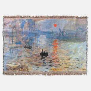 Claude Monet Impression Sunrise Poster Canvas Prin Throw Blanket