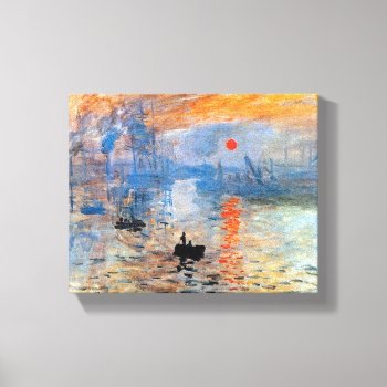 Claude Monet Impression Sunrise Poster Canvas Print by ArtLoversCafe at Zazzle