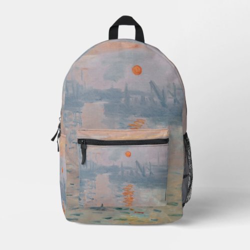 Claude Monet _ Impression Sunrise Printed Backpack