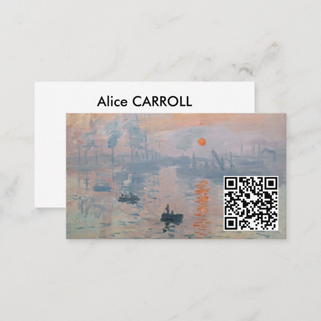 Claude Monet - Impression, Sunrise - QR Code Business Card | Zazzle