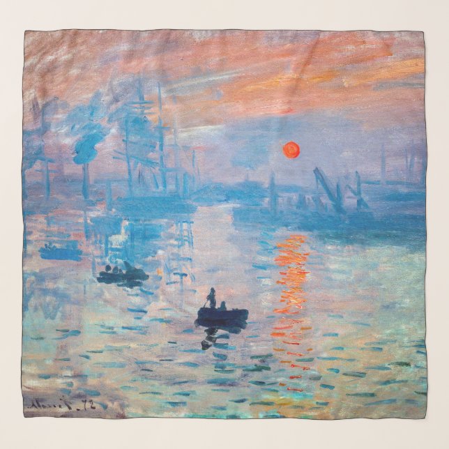 Claude Monet - Impression, Sunrise Scarf (Front)