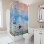 Claude Monet - Impression, Sunrise Shower Curtain<br><div class="desc">Impression,  Sunrise (Impression,  Soleil levant) - Claude Monet,  Oil on canvas,  1872

Impression,  Sunrise depicts the port of Le Havre,  Monet's hometown.</div>