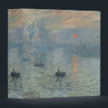Claude Monet Impression Sunrise Soleil Levant 3 Ring Binder<br><div class="desc">Impressionist Landscape Painting by Claude Monet - Classic Masterpieces - Claude Monet's Nature Painting Series - Impression Sunrise Soleil Levant</div>