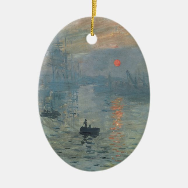 Claude Monet Impression Sunrise Soleil Levant Ceramic Ornament (Front)