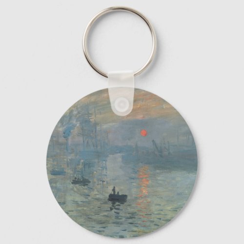 Claude Monet Impression Sunrise Soleil Levant Keychain