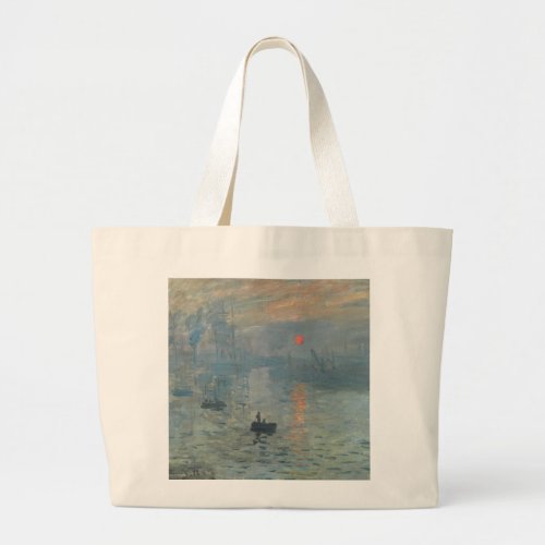 Claude Monet Impression Sunrise Soleil Levant Large Tote Bag