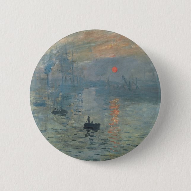 Claude Monet Impression Sunrise Soleil Levant Pinback Button (Front)