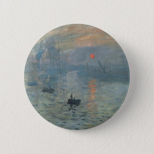 Claude Monet Impression Sunrise Soleil Levant Pinback Button