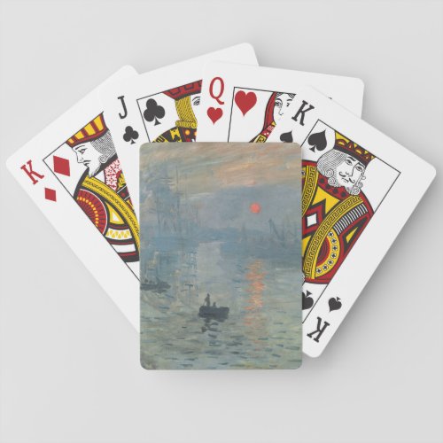 Claude Monet Impression Sunrise Soleil Levant Playing Cards