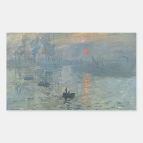 Claude Monet Impression Sunrise Soleil Levant Rectangular Sticker