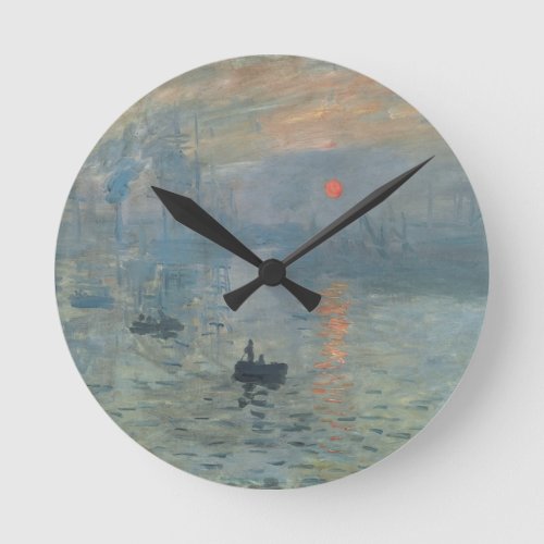 Claude Monet Impression Sunrise Soleil Levant Round Clock