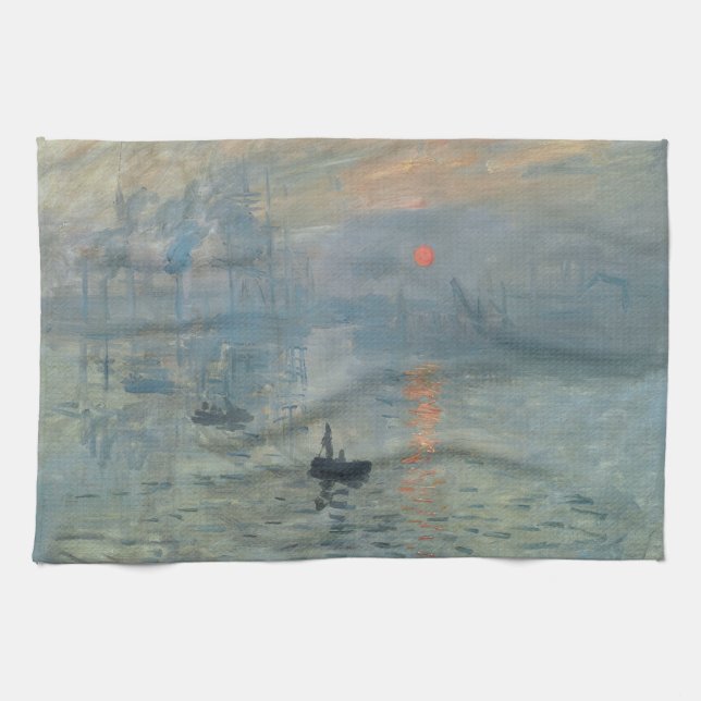 Claude Monet Impression Sunrise Soleil Levant Towel (Horizontal)