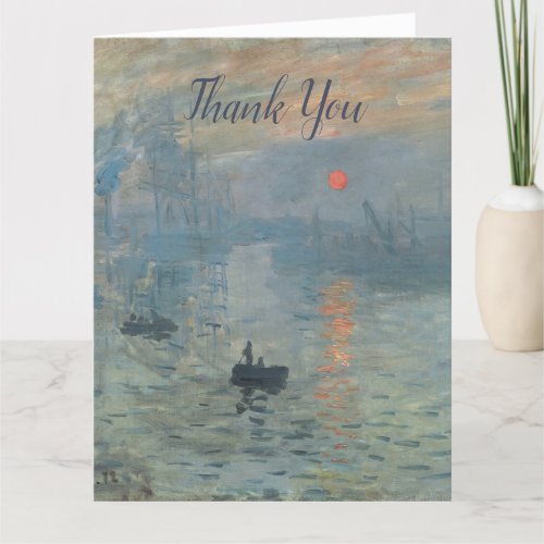Claude Monet Impression Sunrise Thank You Card