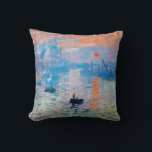 Claude Monet - Impression, Sunrise Throw Pillow<br><div class="desc">Impression,  Sunrise (Impression,  Soleil levant) - Claude Monet,  Oil on canvas,  1872

Impression,  Sunrise depicts the port of Le Havre,  Monet's hometown.</div>