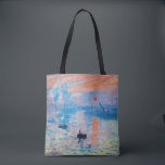 Claude Monet - Impression, Sunrise Tote Bag<br><div class="desc">Impression,  Sunrise (Impression,  Soleil levant) - Claude Monet,  Oil on canvas,  1872

Impression,  Sunrise depicts the port of Le Havre,  Monet's hometown.</div>