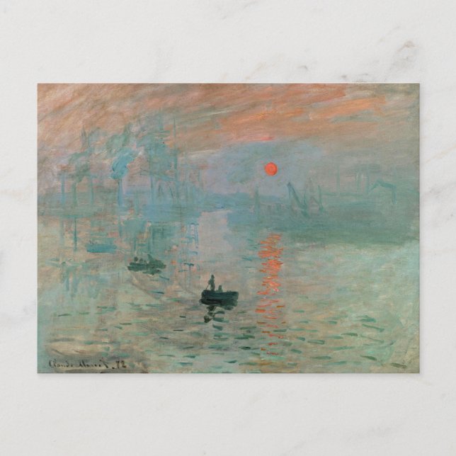 Claude Monet- Impressionism, Sunrise, Postcard (Front)