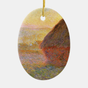 Claude Monet Impressionist Painting Graystaks I Ceramic Ornament