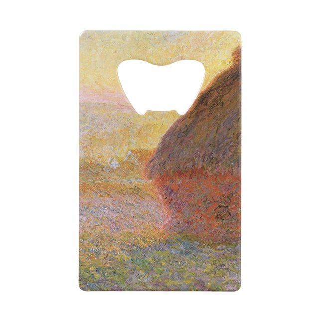Claude Monet Impressionist Painting Graystaks I Credit Card Bottle Opener (Front)