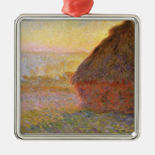 Claude Monet Impressionist Painting Graystaks I Metal Ornament