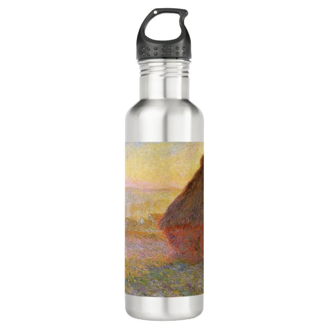 Claude Monet Impressionist Painting Graystaks I Stainless Steel Water Bottle (Front)