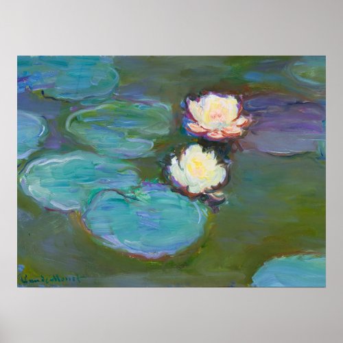 Claude Monet Impressionist Water Lillies Nympheas Poster