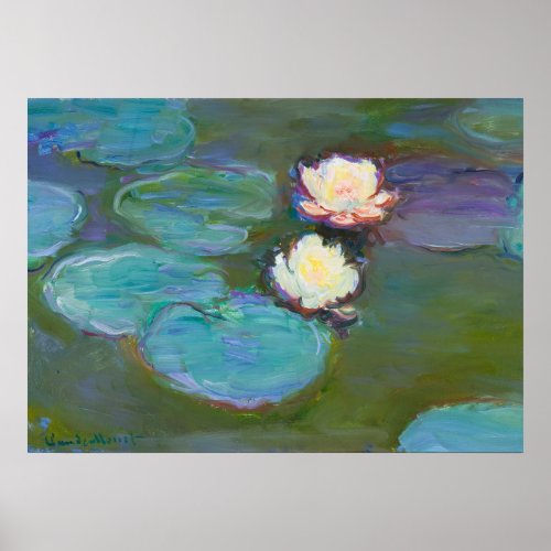 Claude Monet Impressionist Water Lillies Nympheas Poster