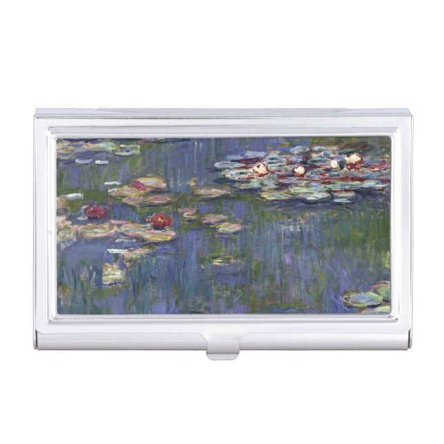 Claude Monet Impressionist Water Lillies Painting Business Card Case (Front)