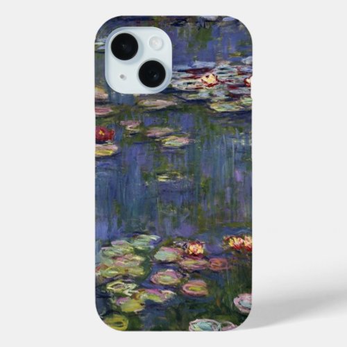 Claude Monet Impressionist Water Lillies Painting iPhone 15 Case