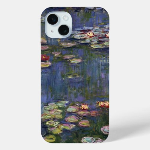 Claude Monet Impressionist Water Lillies Painting iPhone 15 Plus Case