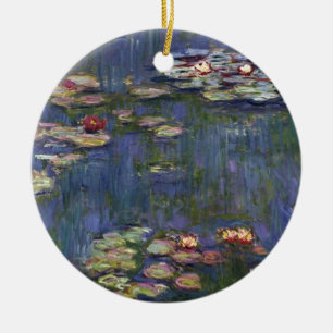 Claude Monet Impressionist Water Lillies Painting Ceramic Ornament