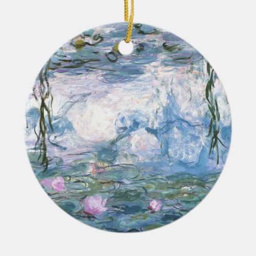 Claude Monet Impressionist Water Lillies Painting Ceramic Ornament