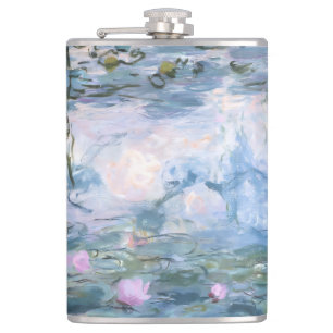 Claude Monet Impressionist Water Lillies Painting Flask