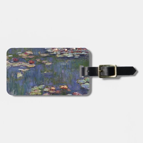 Claude Monet Impressionist Water Lillies Painting Luggage Tag