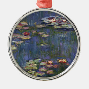 Claude Monet Impressionist Water Lillies Painting Metal Ornament