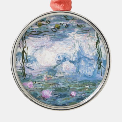 Claude Monet Impressionist Water Lillies Painting Metal Ornament