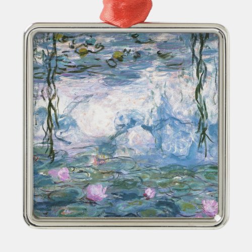 Claude Monet Impressionist Water Lillies Painting Metal Ornament